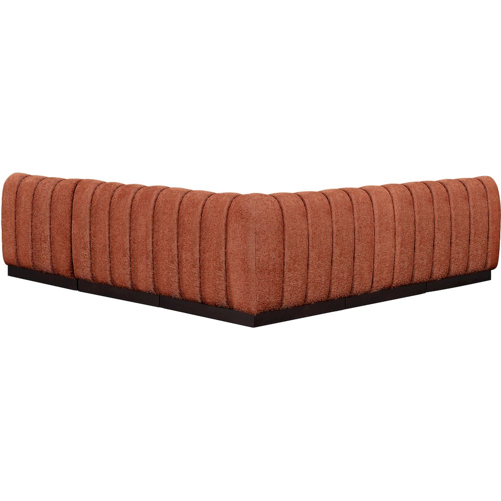Quinn Cognac Chenille Fabric Modular Sectional