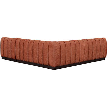 Quinn Cognac Chenille Fabric Modular Sectional