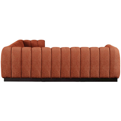 Quinn Cognac Chenille Fabric Modular Sectional
