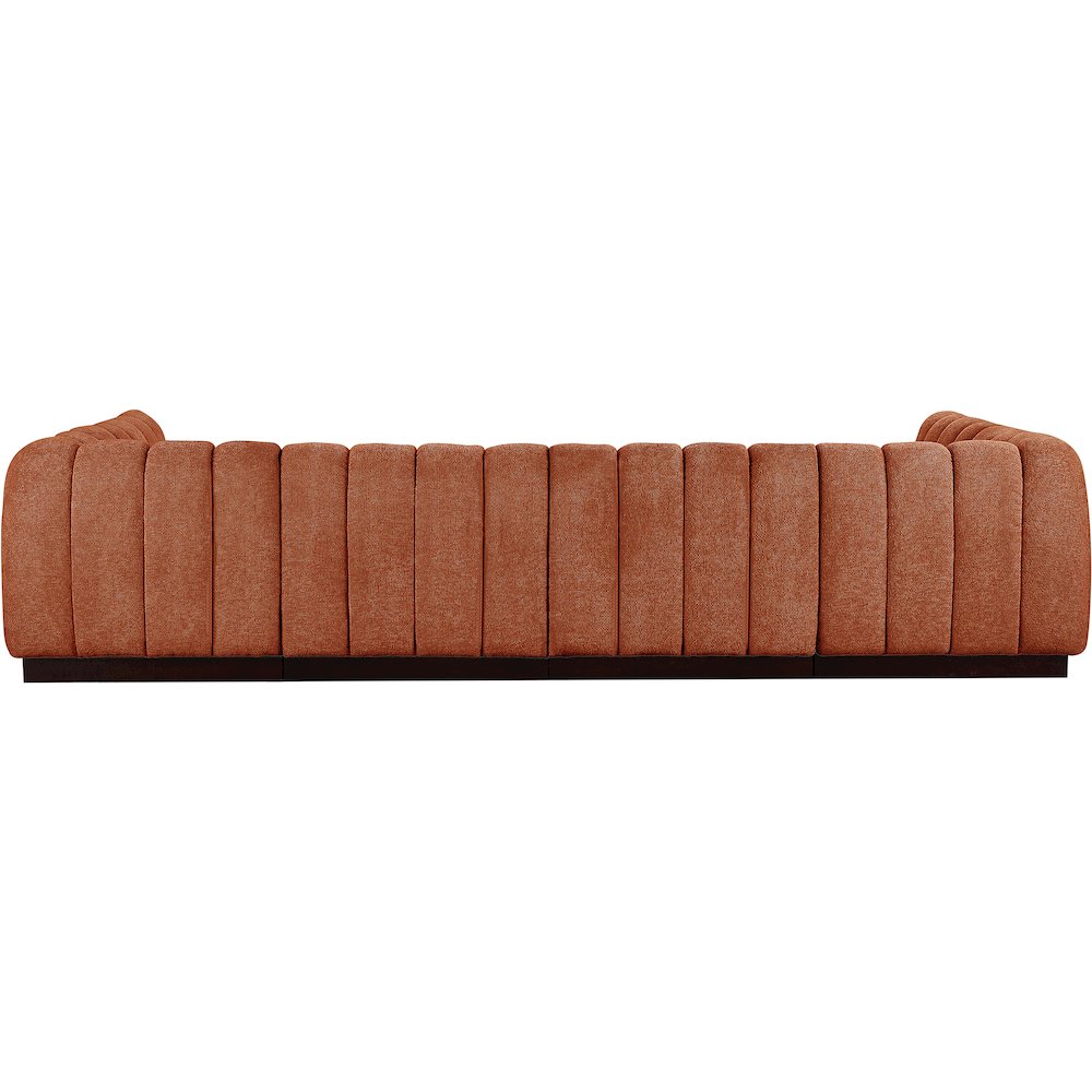 Quinn Cognac Chenille Fabric Modular Sectional