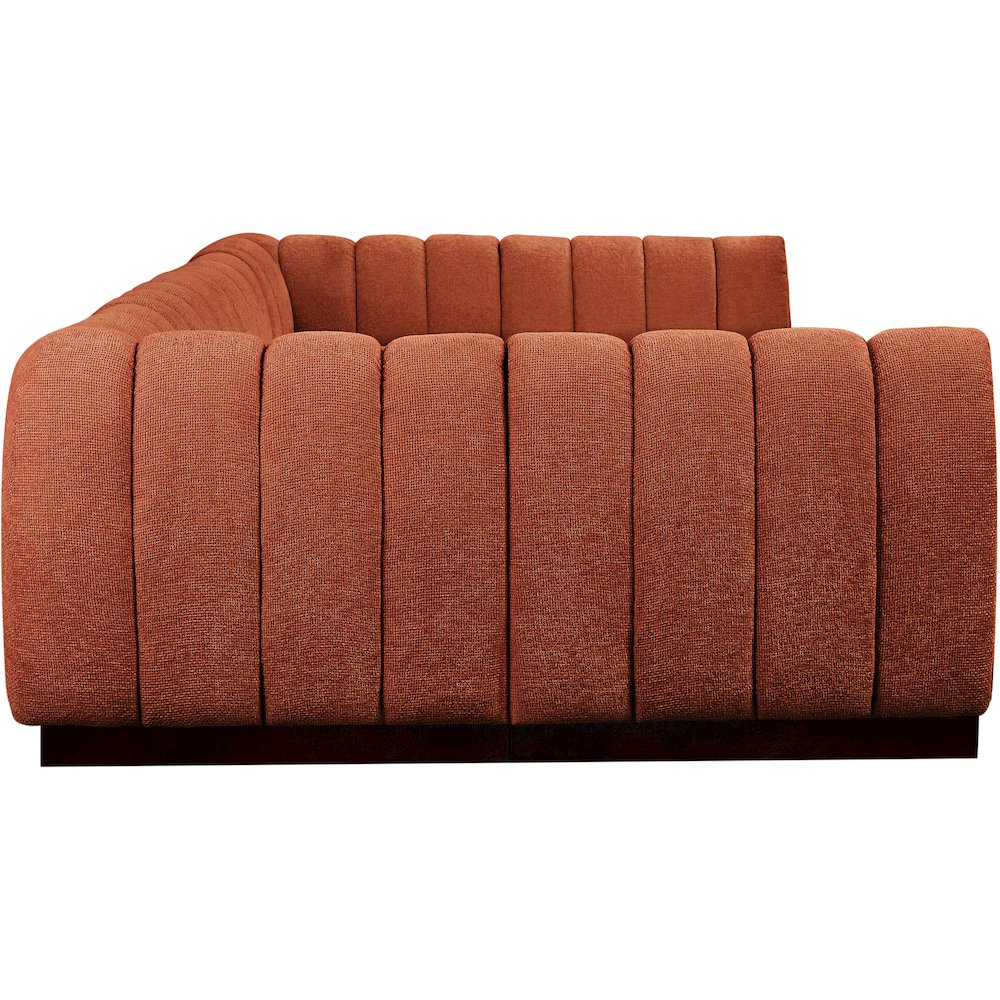 Quinn Cognac Chenille Fabric Modular Sectional