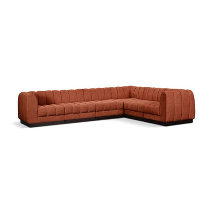 Quinn Cognac Chenille Fabric Modular Sectional