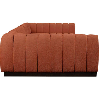 Quinn Cognac Chenille Fabric Modular Sectional