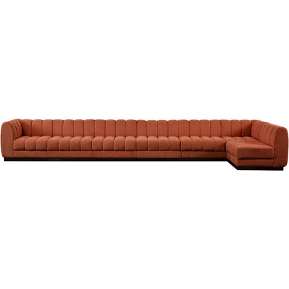 Quinn Cognac Chenille Fabric Modular Sectional