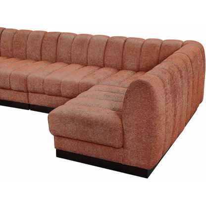 Quinn Cognac Chenille Fabric Modular Sectional