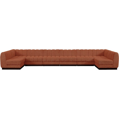 Quinn Cognac Chenille Fabric Modular Sectional