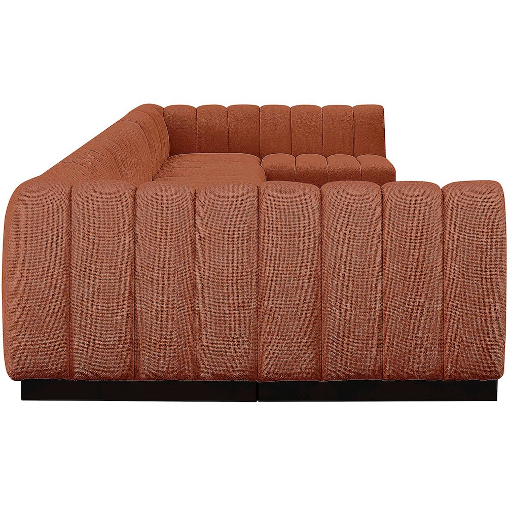 Quinn Cognac Chenille Fabric Modular Sectional
