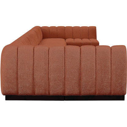 Quinn Cognac Chenille Fabric Modular Sectional