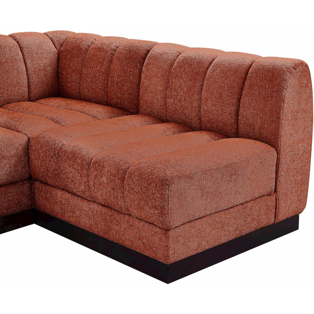 Quinn Cognac Chenille Fabric Modular Sectional