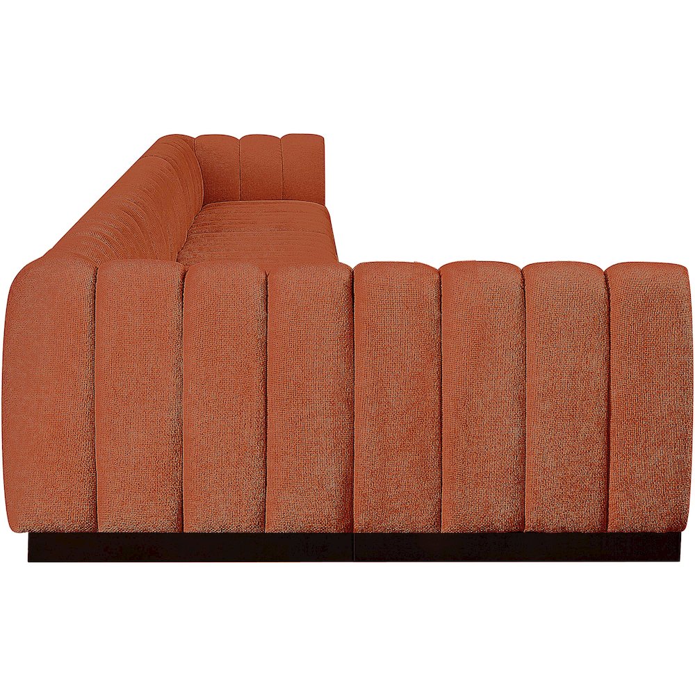 Quinn Cognac Chenille Fabric Modular Sectional
