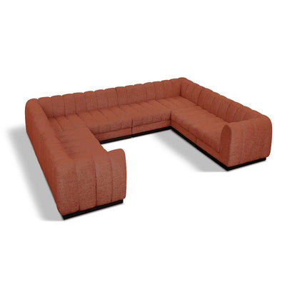 Quinn Cognac Chenille Fabric Modular Sectional