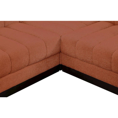 Quinn Cognac Chenille Fabric Modular Sectional