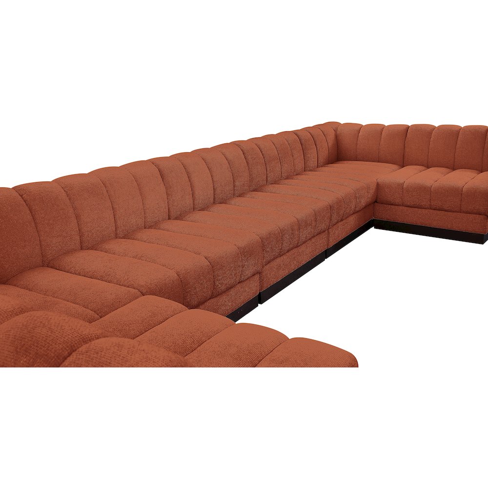 Quinn Cognac Chenille Fabric Modular Sectional
