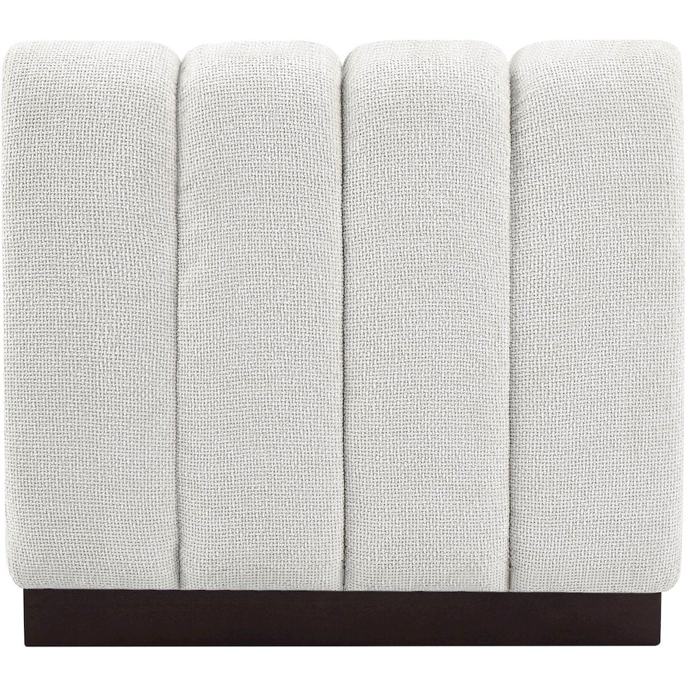 Quinn Cream Chenille Fabric Armless Chair