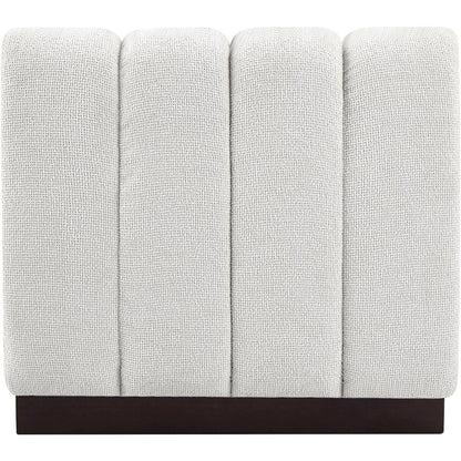 Quinn Cream Chenille Fabric Armless Chair