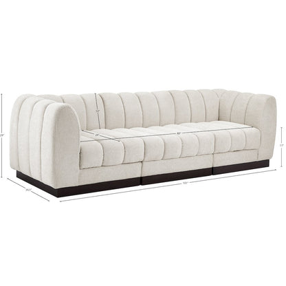 Quinn Cream Chenille Fabric Modular Sofa