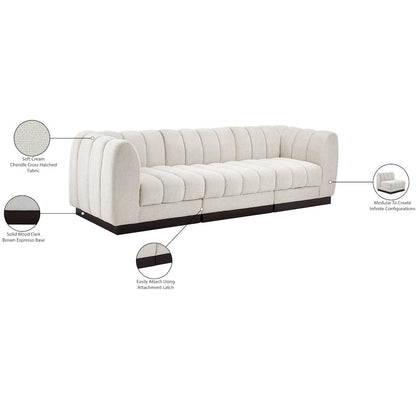 Quinn Cream Chenille Fabric Modular Sofa