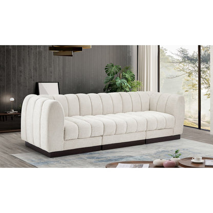 Quinn Cream Chenille Fabric Modular Sofa