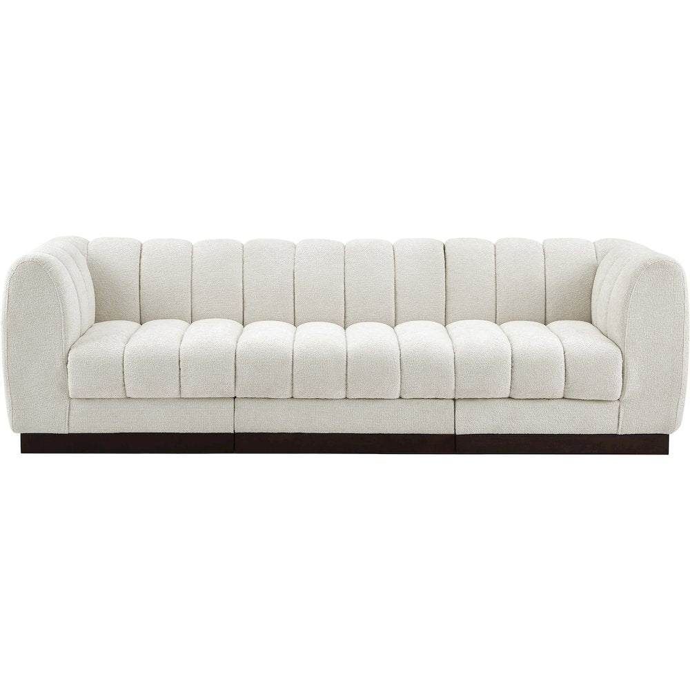 Quinn Cream Chenille Fabric Modular Sofa