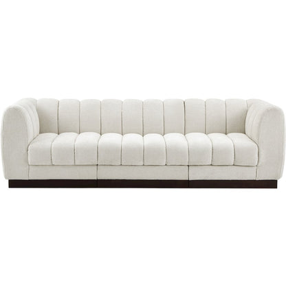 Quinn Cream Chenille Fabric Modular Sofa