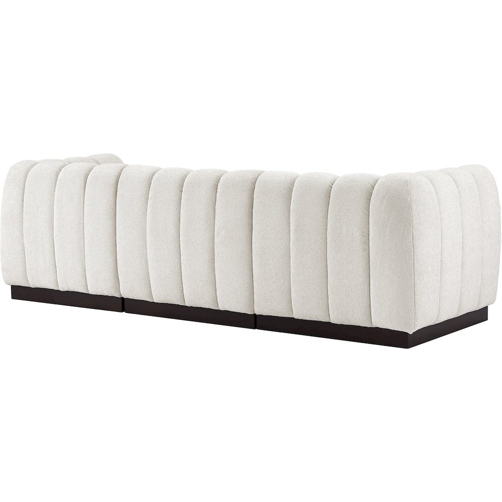 Quinn Cream Chenille Fabric Modular Sofa