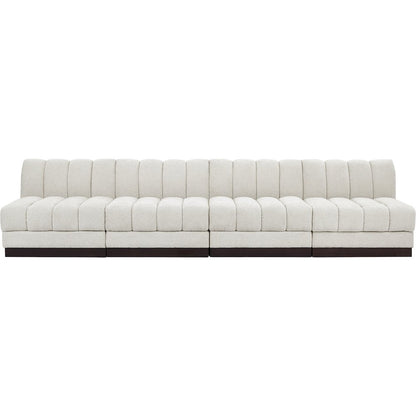 Quinn Cream Chenille Fabric Modular Sofa