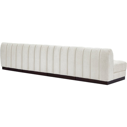 Quinn Cream Chenille Fabric Modular Sofa