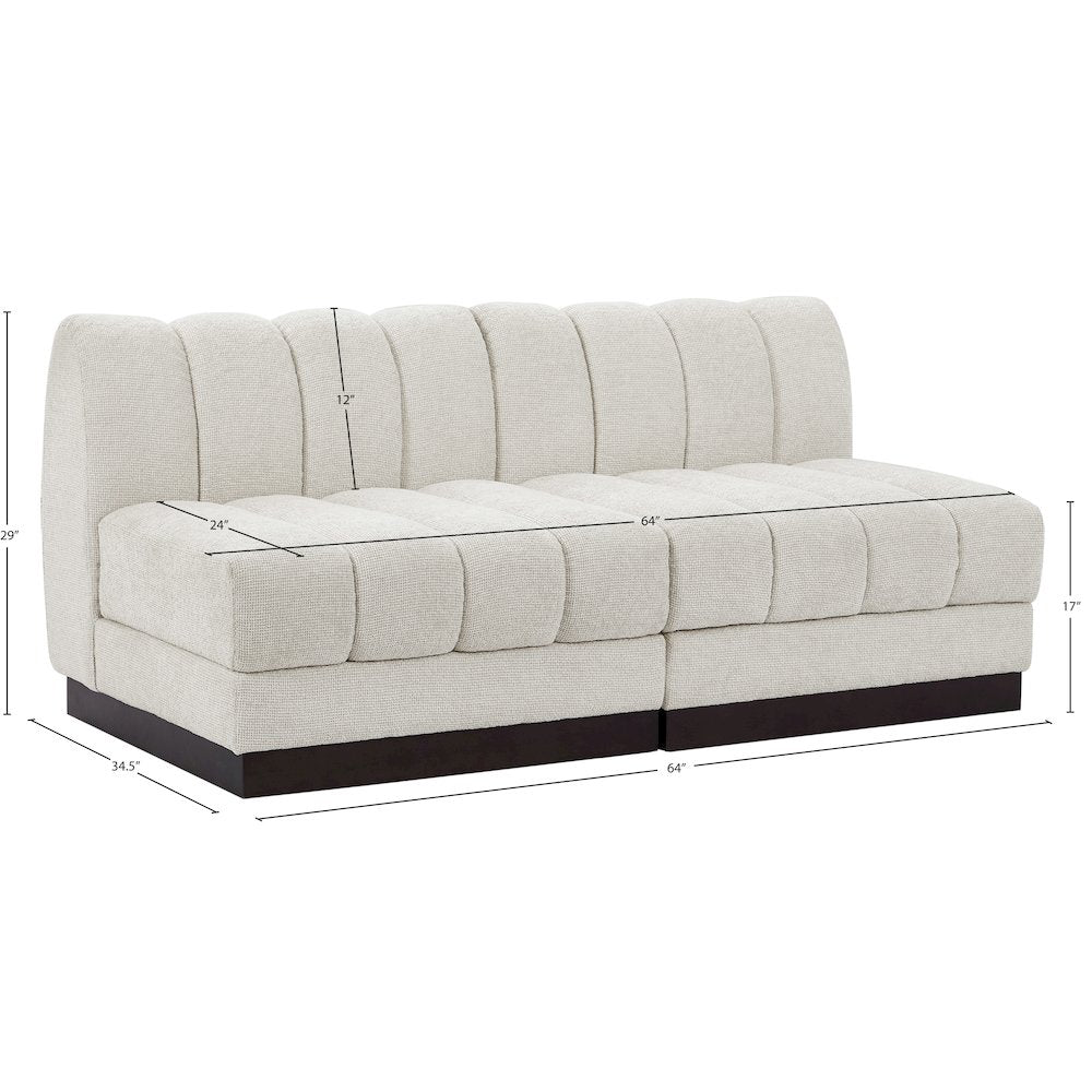 Quinn Cream Chenille Fabric Modular Sofa