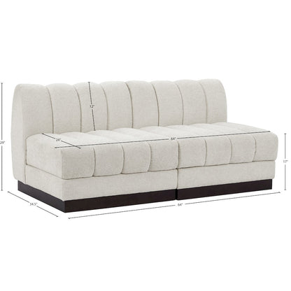 Quinn Cream Chenille Fabric Modular Sofa