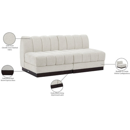 Quinn Cream Chenille Fabric Modular Sofa