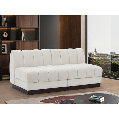 Quinn Cream Chenille Fabric Modular Sofa