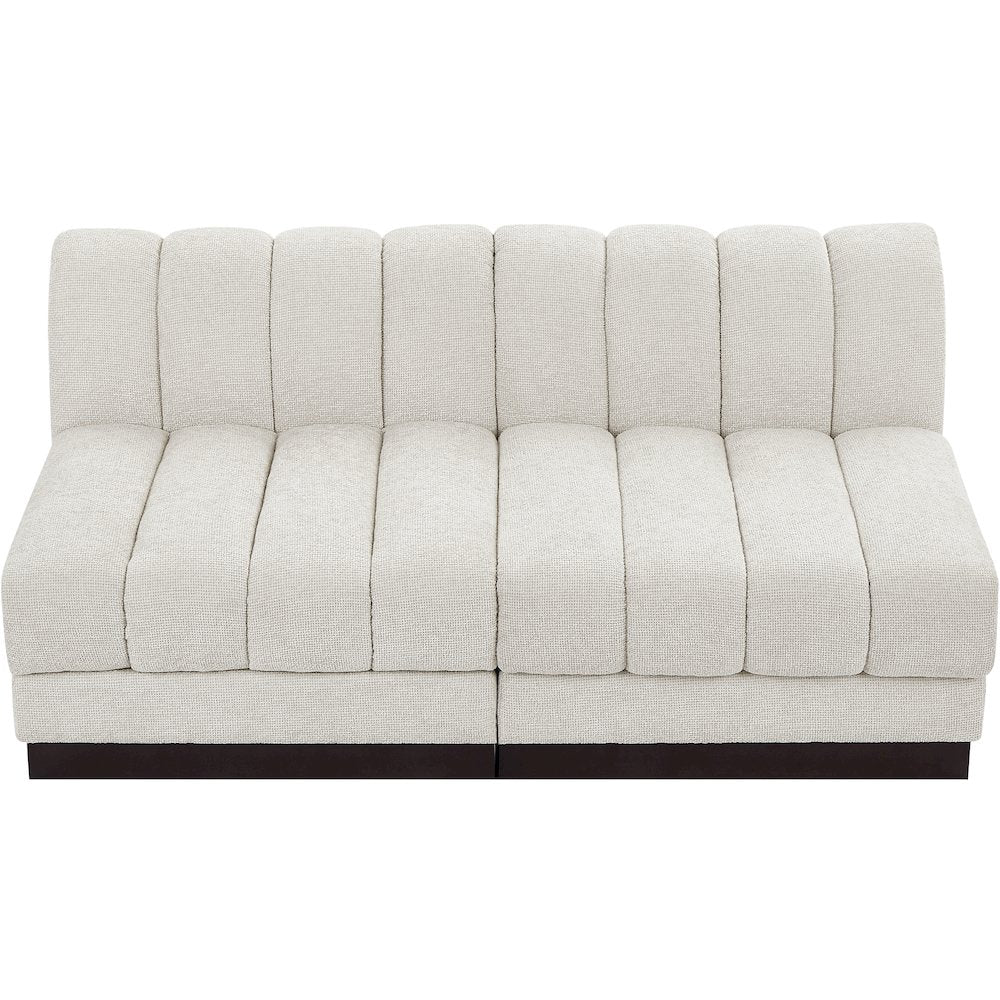 Quinn Cream Chenille Fabric Modular Sofa