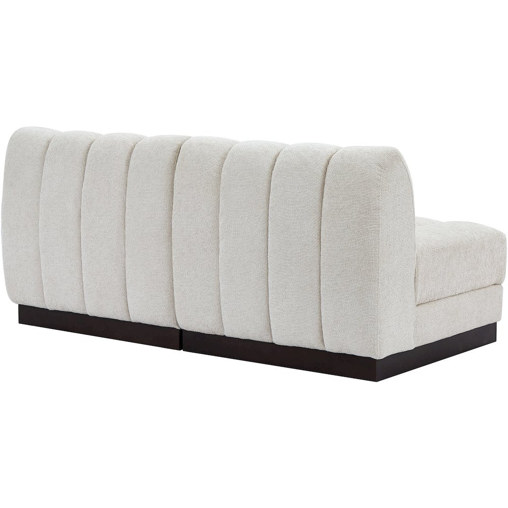 Quinn Cream Chenille Fabric Modular Sofa
