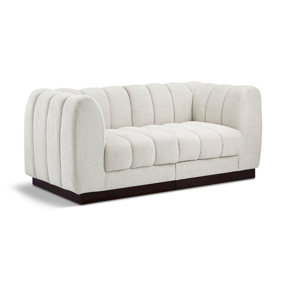 Quinn Cream Chenille Fabric Modular Sofa