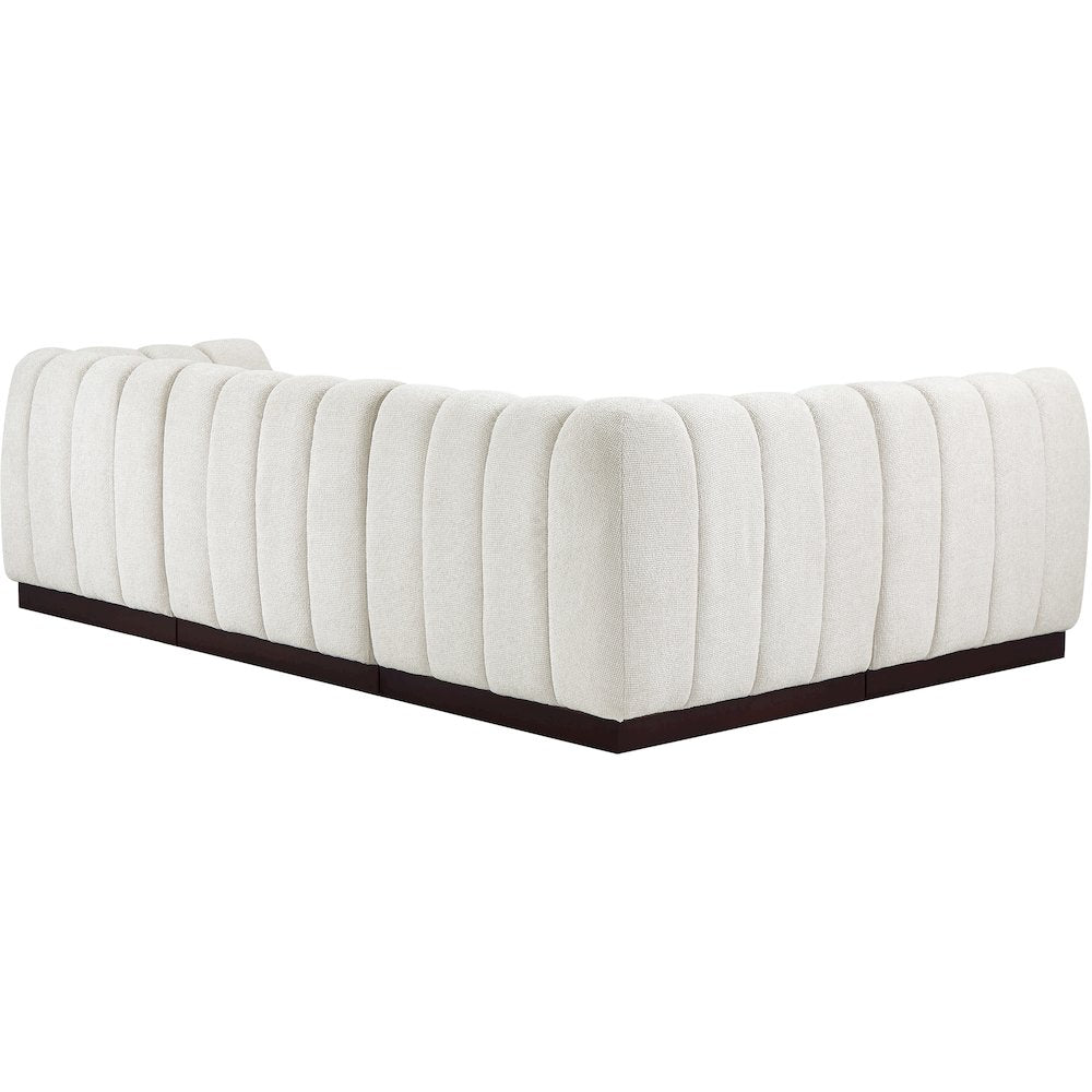 Quinn Cream Chenille Fabric Modular Sectional