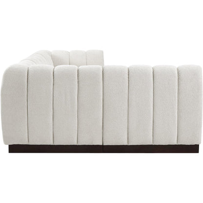 Quinn Cream Chenille Fabric Modular Sectional
