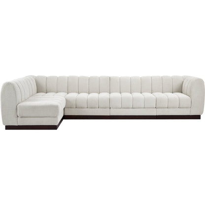 Quinn Cream Chenille Fabric Modular Sectional