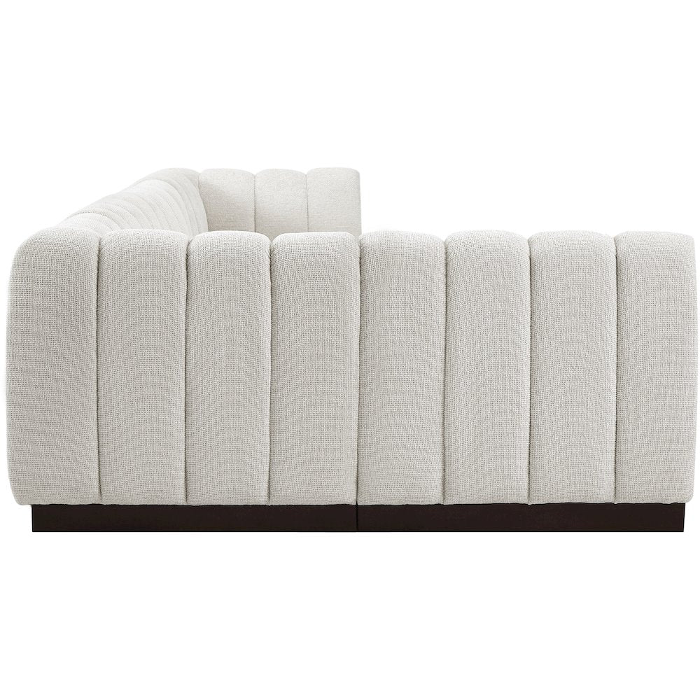 Quinn Cream Chenille Fabric Modular Sectional