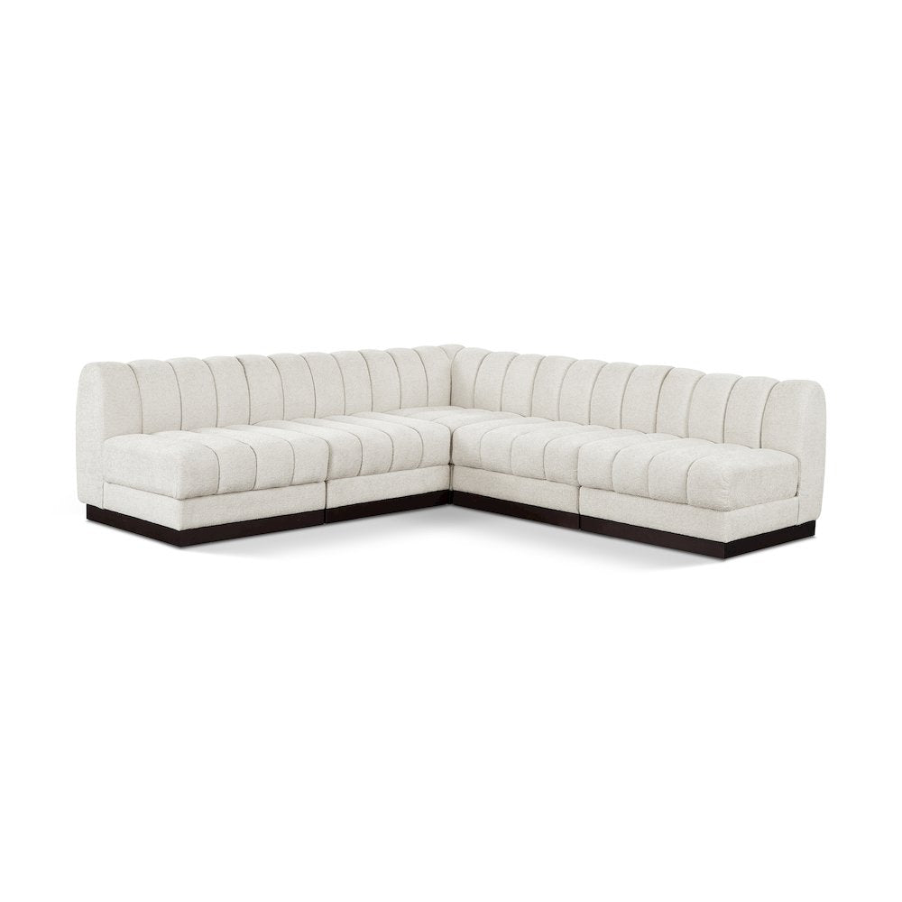 Quinn Cream Chenille Fabric Modular Sectional