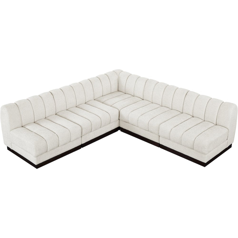 Quinn Cream Chenille Fabric Modular Sectional