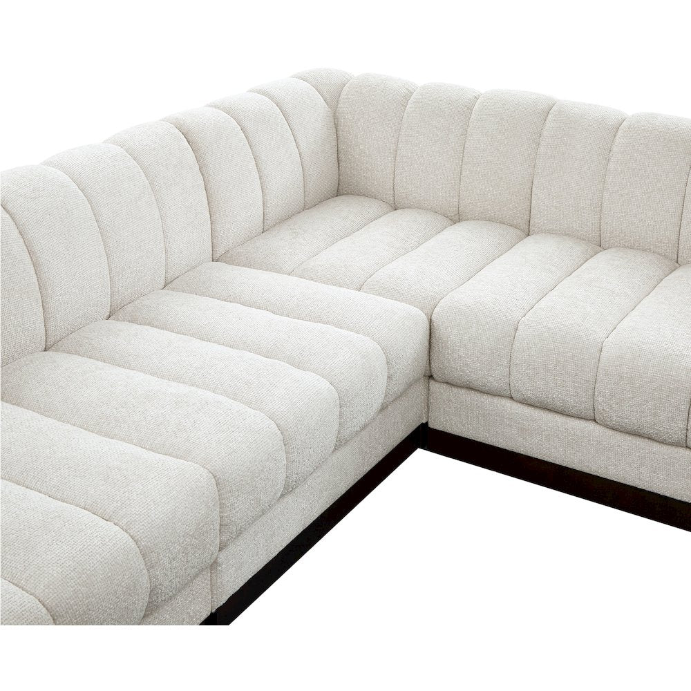 Quinn Cream Chenille Fabric Modular Sectional