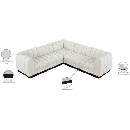Quinn Cream Chenille Fabric Modular Sectional