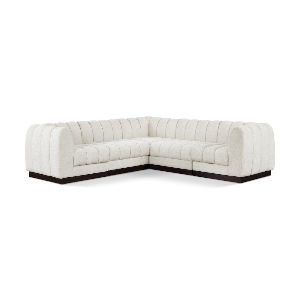 Quinn Cream Chenille Fabric Modular Sectional