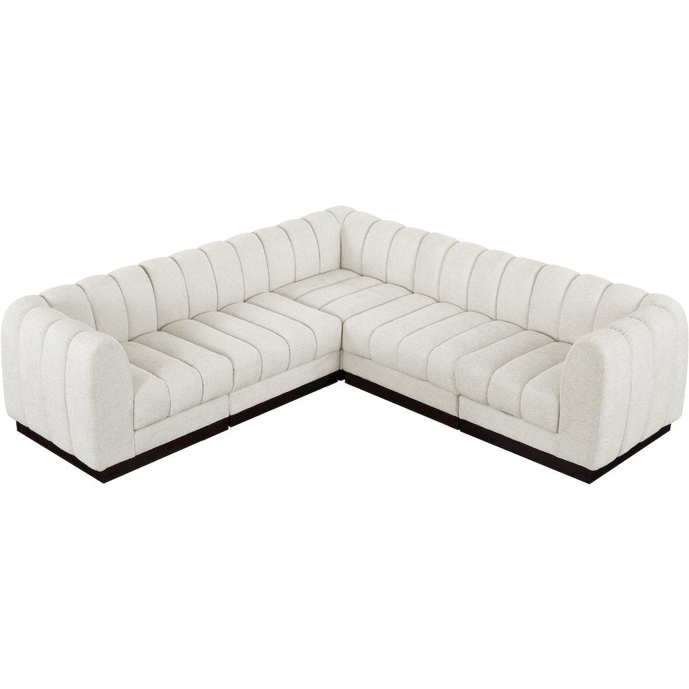 Quinn Cream Chenille Fabric Modular Sectional