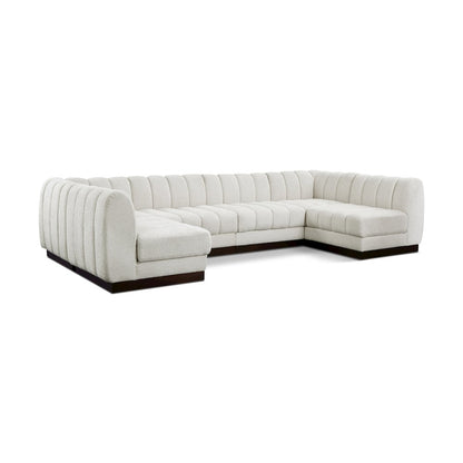 Quinn Cream Chenille Fabric Modular Sectional