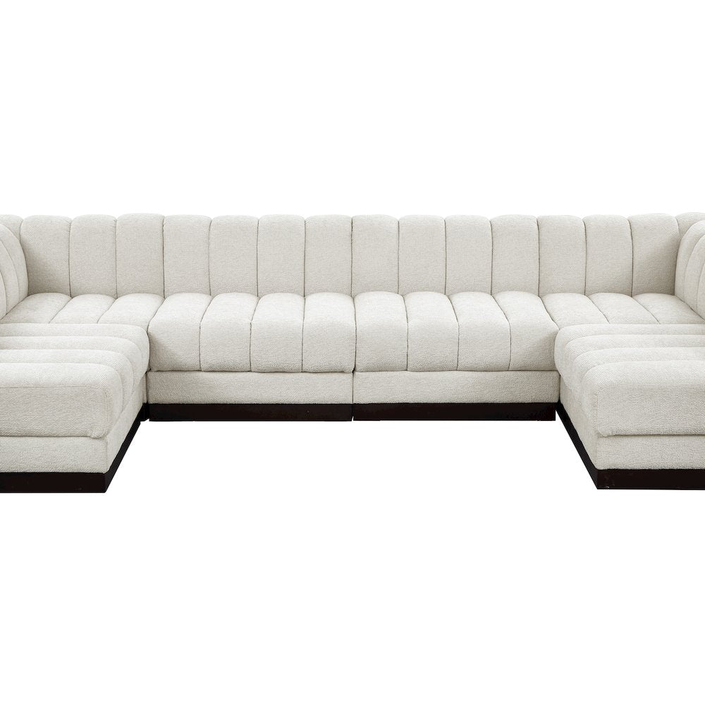 Quinn Cream Chenille Fabric Modular Sectional