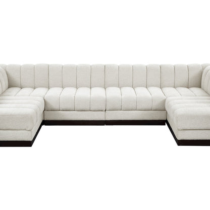 Quinn Cream Chenille Fabric Modular Sectional