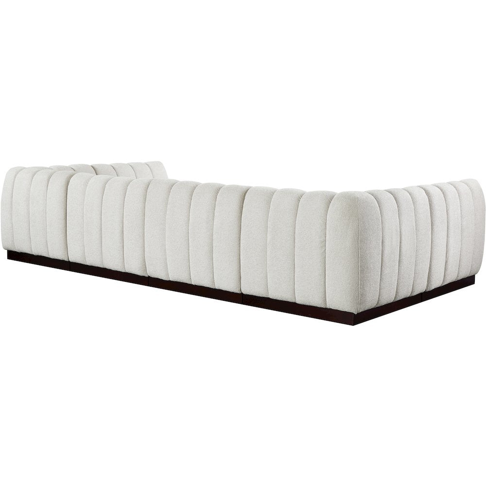 Quinn Cream Chenille Fabric Modular Sectional