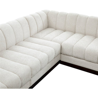 Quinn Cream Chenille Fabric Modular Sectional