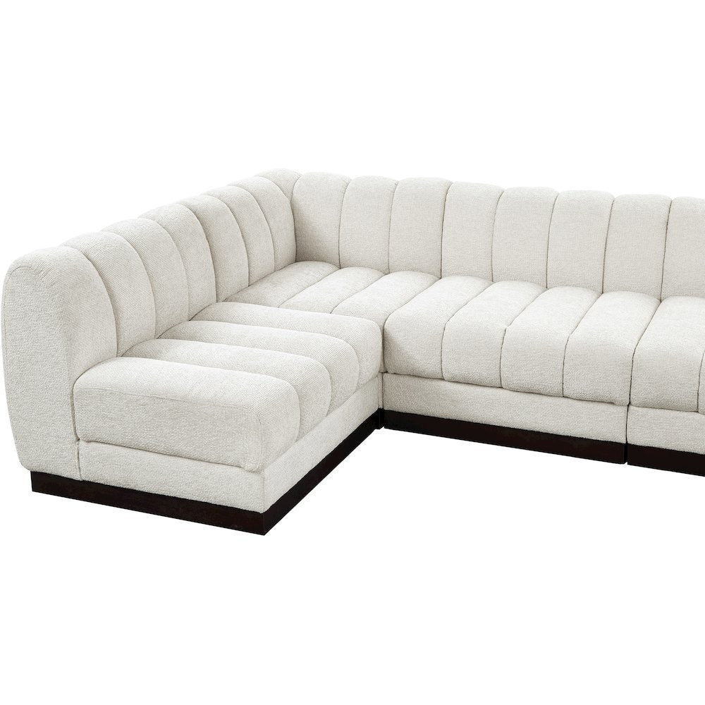 Quinn Cream Chenille Fabric Modular Sectional